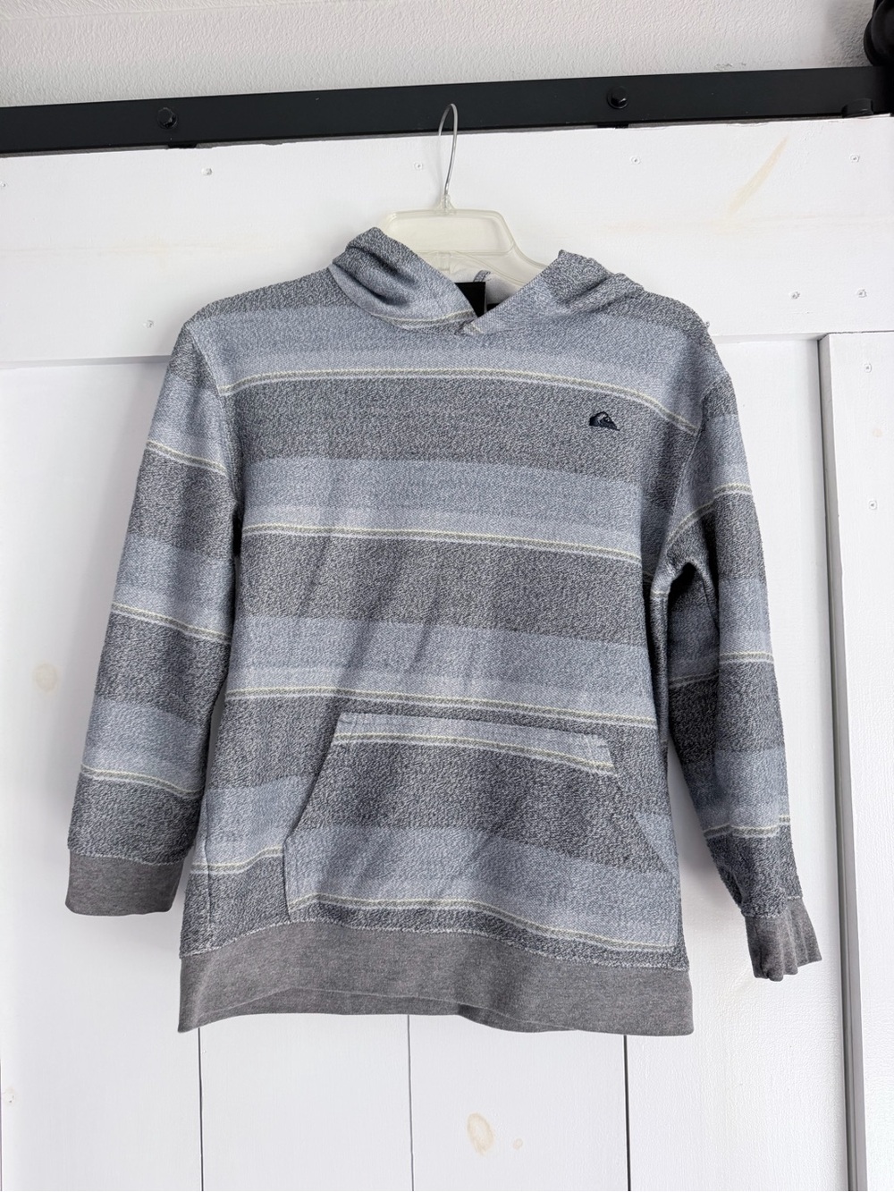 Quiksilver Boys Gray Striped Hooded Sweater